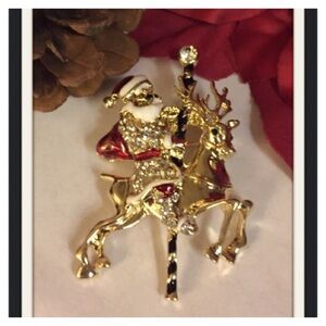 🎉SALE 🎅🏻Let’s Ride Santa Brooch